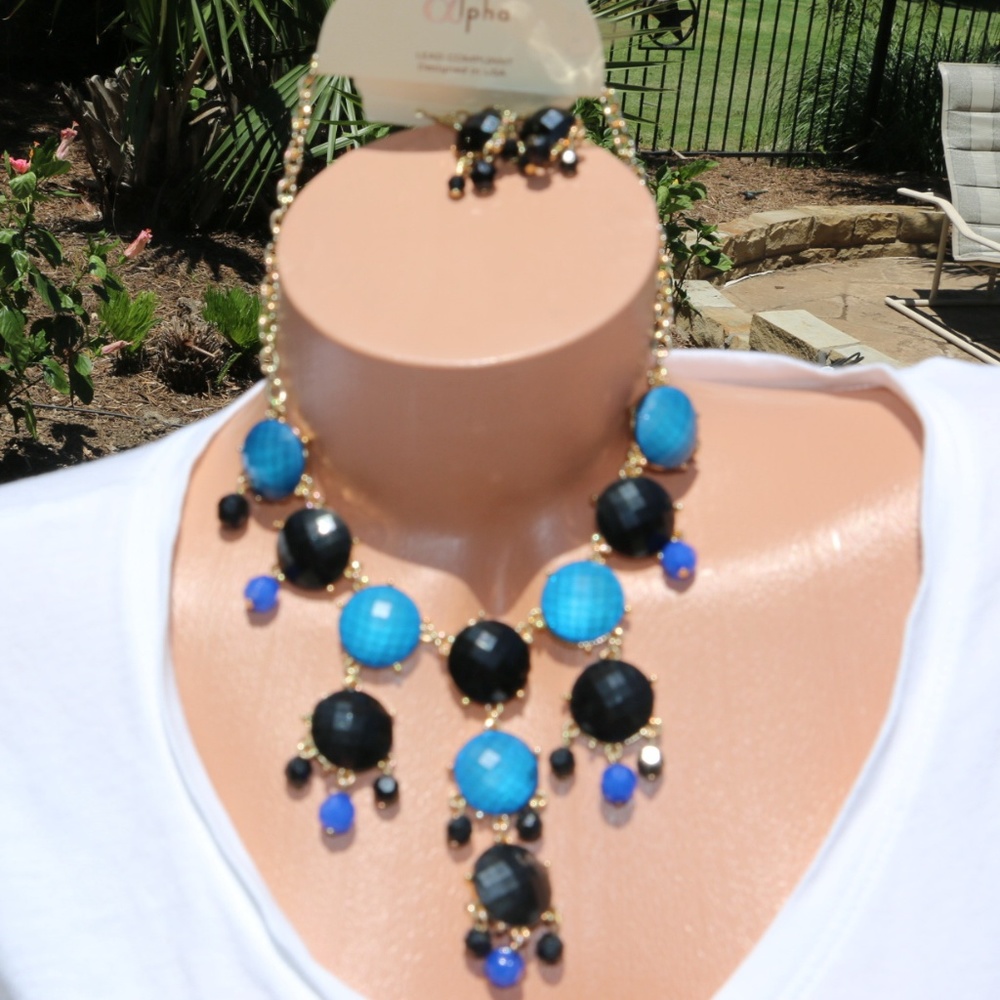 New Boho Statement Bubble Necklace Earring Set